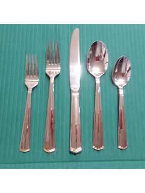 NEW Rare Yamazaki AFFINITY Icon GLOSSY Stainless Steel 5 PC PLACE SETTING